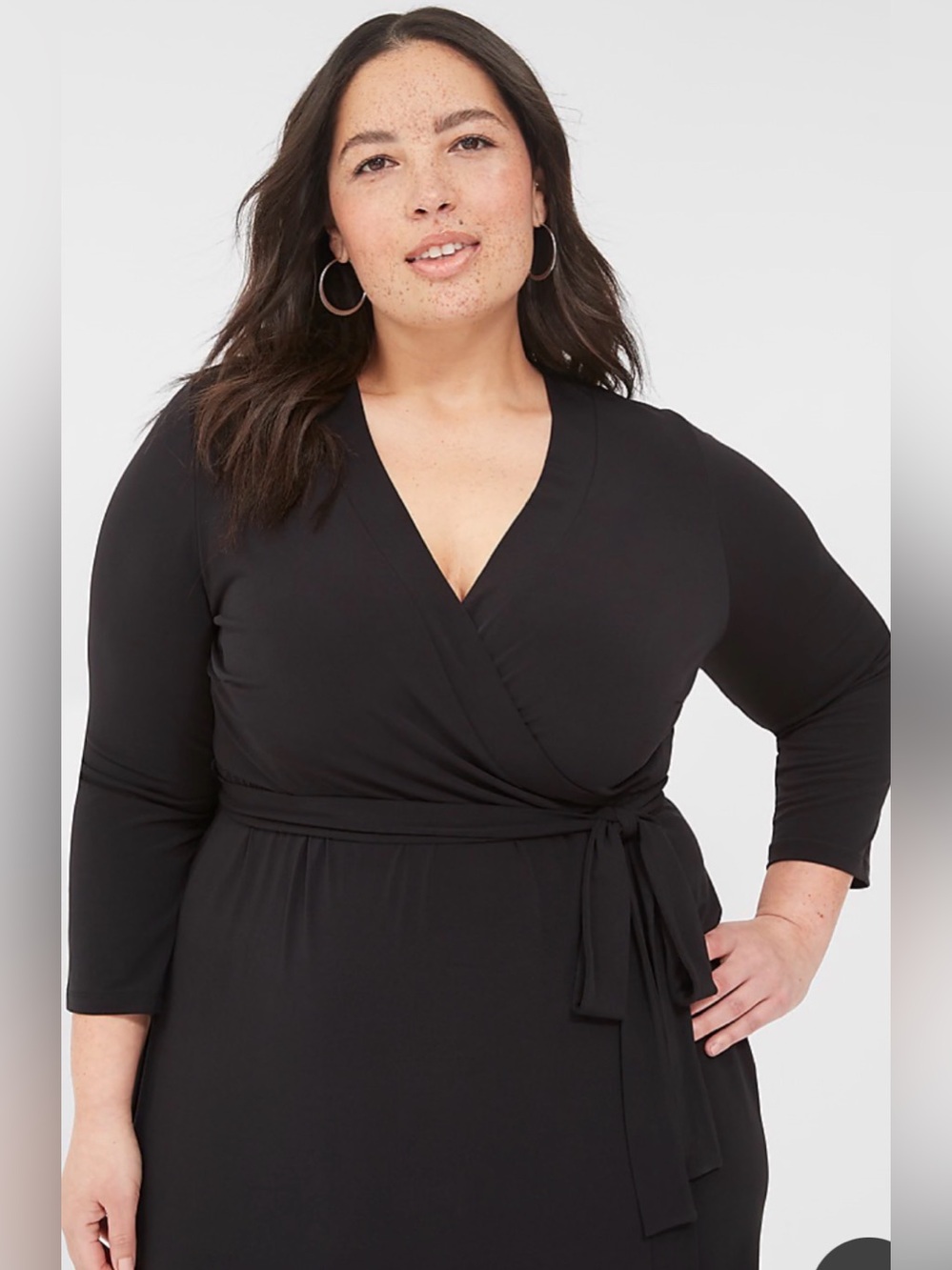 Lane Bryant faux wrap dress, 22/24, black, NWT.